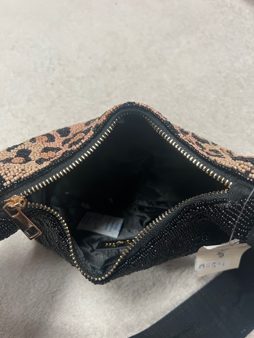 On 34th Beaded Half Moon Leopard Shoulder Bag, - Picture 7 of 7